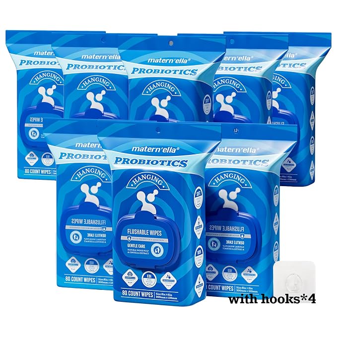 matern'ella Hanging Flushable Wipes Unscented Extra Large Corner-Connected Wet by maternella