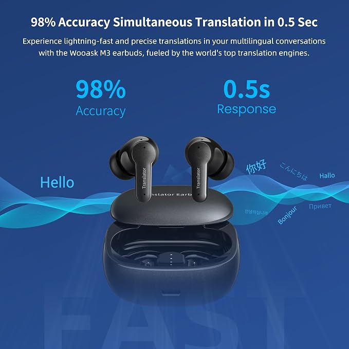Offline AI Translator Earbuds M3 Language Translator Device Translation Earbuds - Image 4