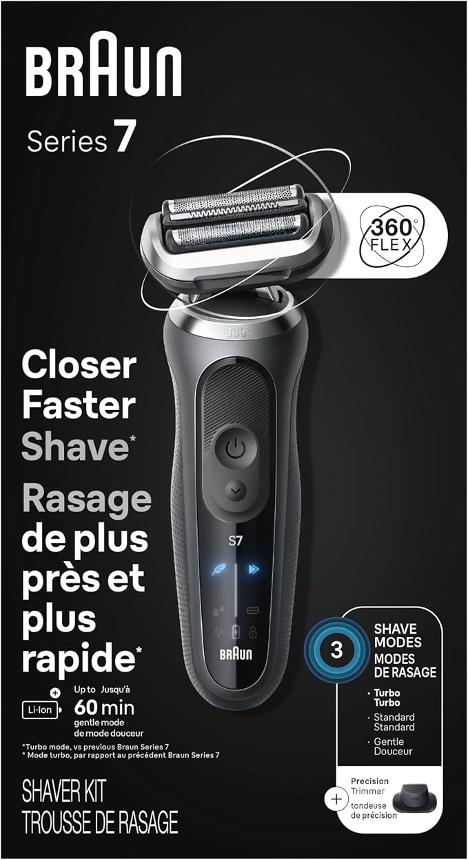 Braun Electric Shaver for Men, Series 7 7120s, Wet & Dry Shave, Turbo & Gentle - Image 7