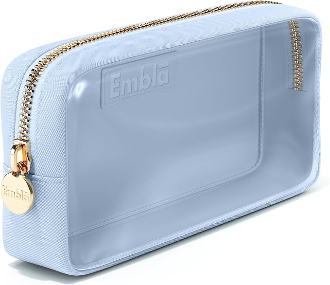 Clear Makeup Bag Zipper Pouch, Transparent Cosmetic Case Organizer, TSA by Embla