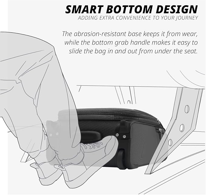 Verage Under Seat Luggage with Wheels, Softside Expanable Small Suitcase Carry - Image 8