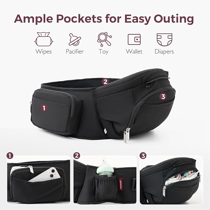 Momcozy Baby Carrier with Hip Seat, 2-in-1 Forward-Facing Carry - Image 4