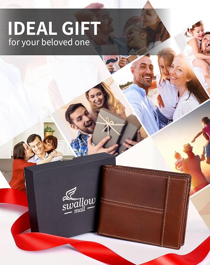 Swallowmall Mens Wallets RFID Blocking Leather Wallet - Image 7