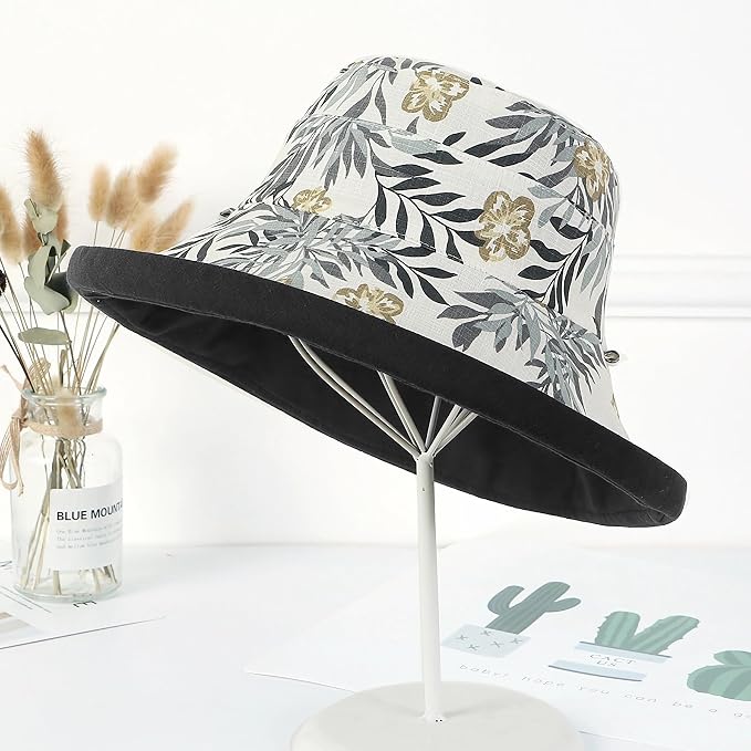 Women Wide Brim Sun Hats Metal Wired Edge Summer UV Protection Beach Fishing Hat - Image 3