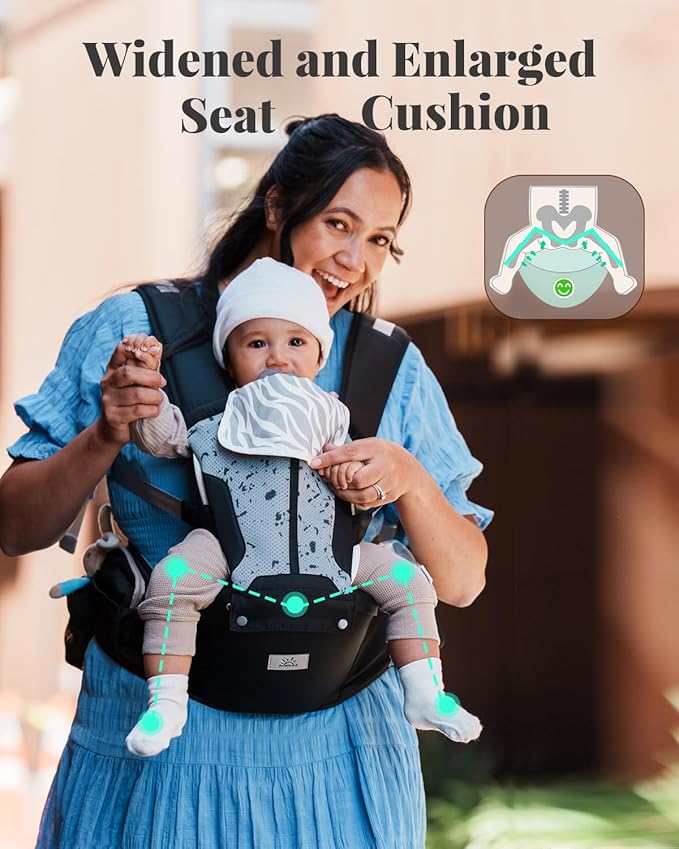 Baby Carrier, MOMTORY Safety-Certified 6-in-1 Baby Carrier Newborn to Toddler - Image 3