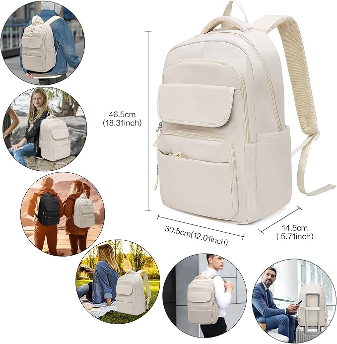 FOXLOVER Travel Laptop Backpack, Anti-Theft Slim Business Backpack, School - Image 6