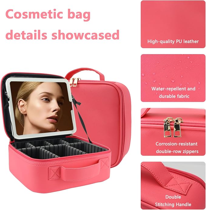 Travel Makeup Bag for Women and Makeup Artists Cosmetic Organizer Large Makeup - Image 6