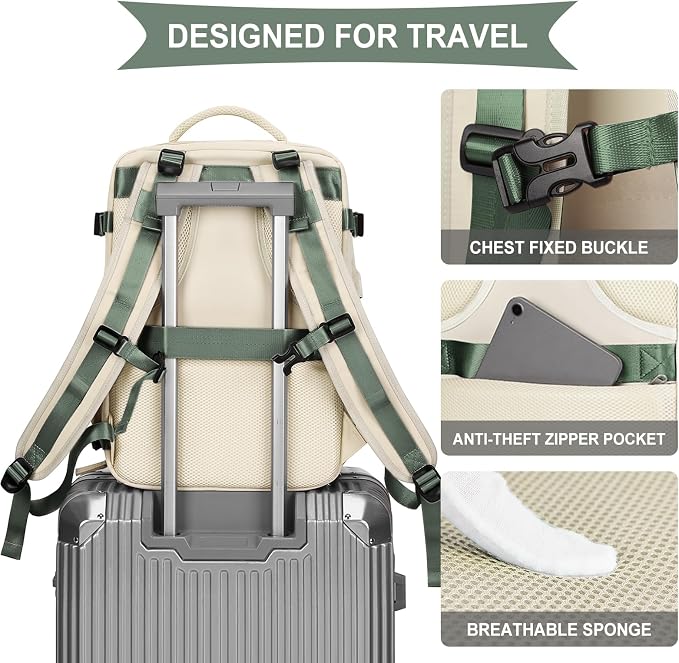 coowoz Large Travel Backpack For Women Men, Carry On Backpack, Hiking Backpacks - Image 6