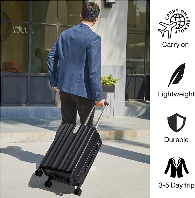 Hanke 20 Inch Carry On Luggage 22x14x9 Airline Approved Lightweight PC Hard - Image 7