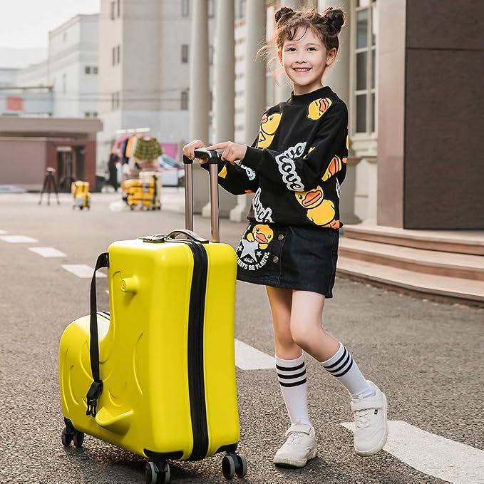 N-A Kids Ride On Suitcase with Wheels, Scooter Luggage - Image 3