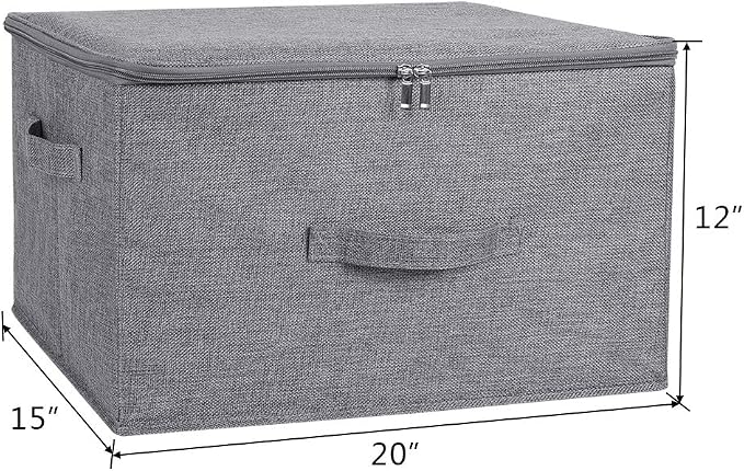ANMINY 3PCS Storage Bins with Zipper Lids 51.9 Qt Lidded Fabric Storage Boxes - Image 3