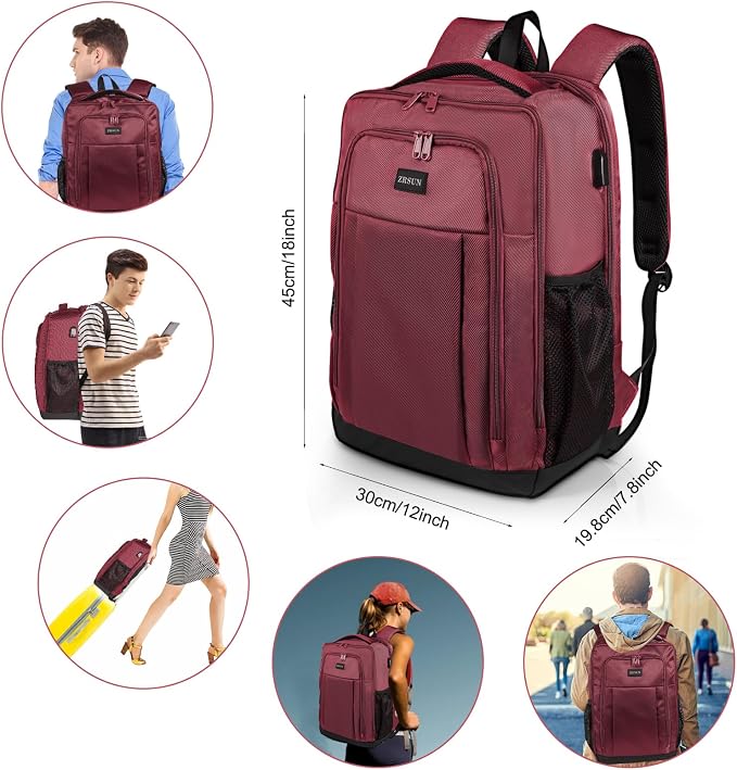 Travel Backpack, Business Anti Theft Slim Sturdy Laptops Backpack - Image 6