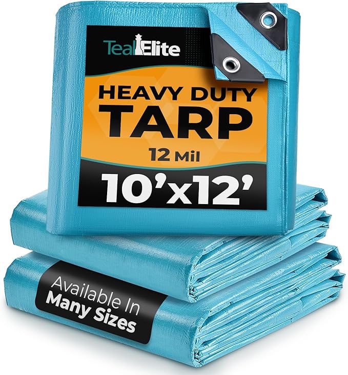 Tarps Heavy Duty Waterproof 10x12-12 mil Thick Camping Tent by TealElite