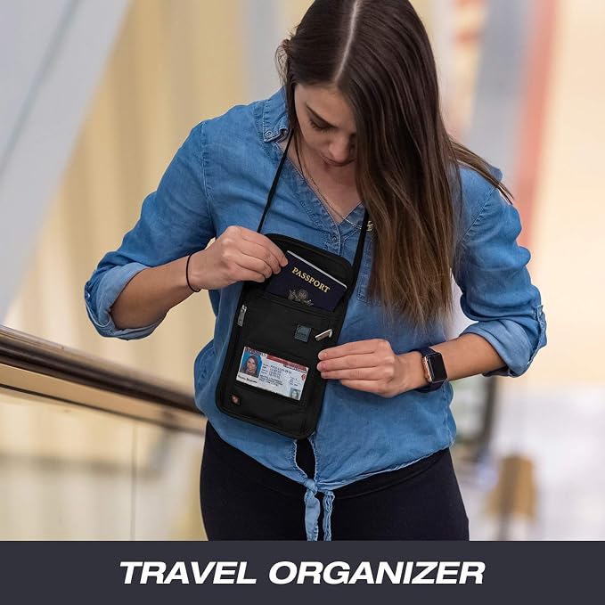 Lewis N. Clark RFID Blocking Stash Neck Wallet, Travel Pouch + Passport Holder - Image 9