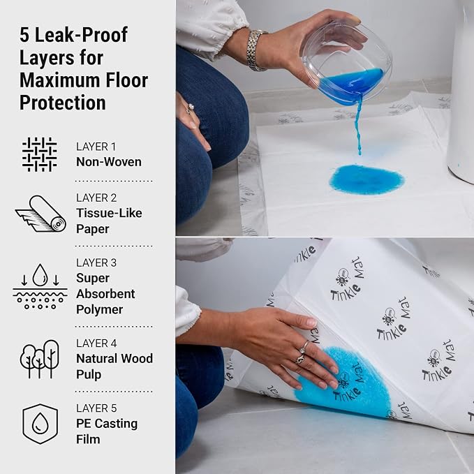 Tinkle Mat Disposable Toilet Commode Mat – Super Absorbent, Deodorizing Toilet - Image 7
