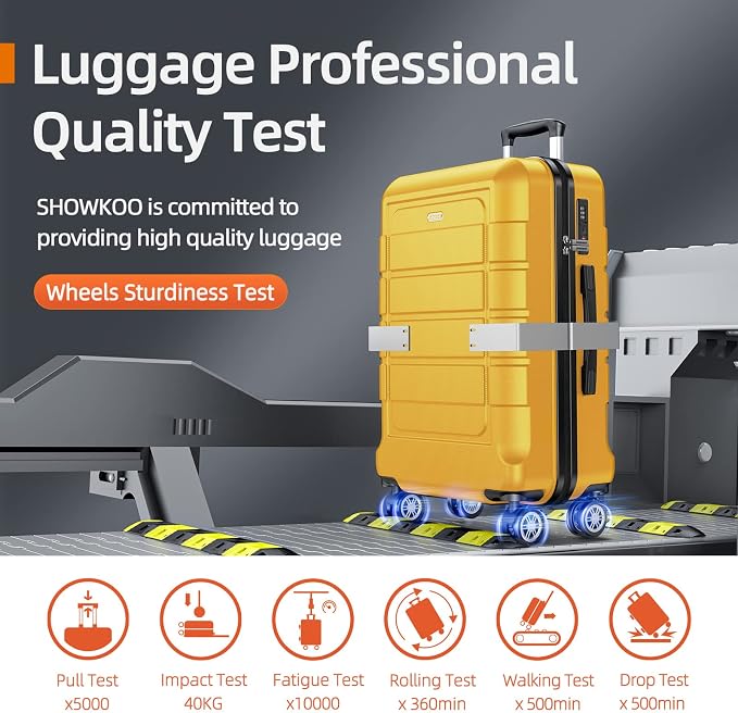 SHOWKOO Luggage Sets Expandable PC+ABS Durable Suitcase Sets Double Spinner - Image 8