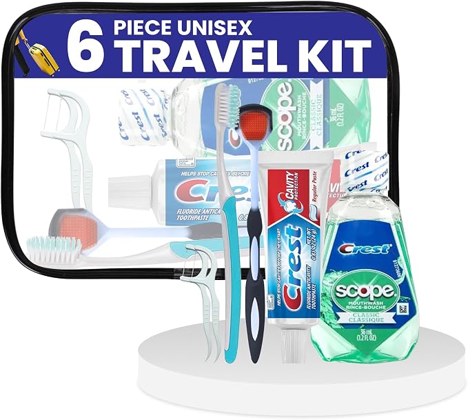 Trektote 6-Piece Travel Size Toothbrush and Toothpaste Set by Trektote