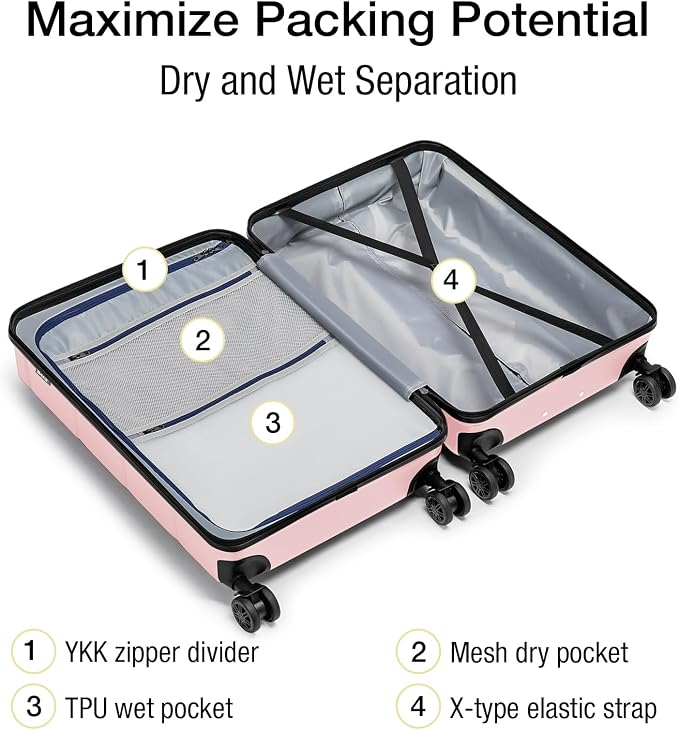 KYME 26 Inch Luggage TSA Approved Hardshell 26" Suitcases - Image 3