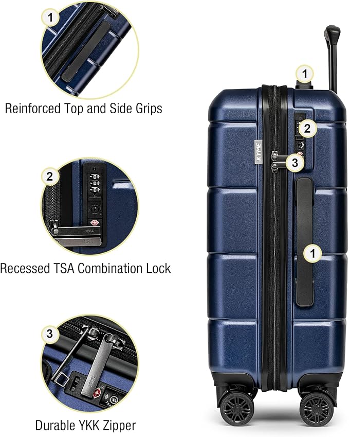KYME Luggage Sets 3 Piece Hardshell 22in/26in/30in Suitcases - Image 5