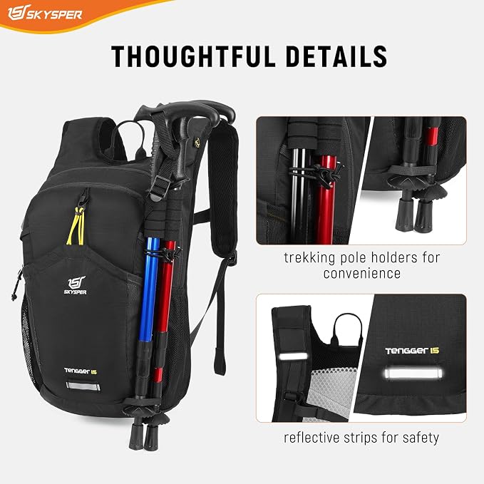 SKYSPER Hiking Backpack 15L Lightweight Walking Daypack - Image 5