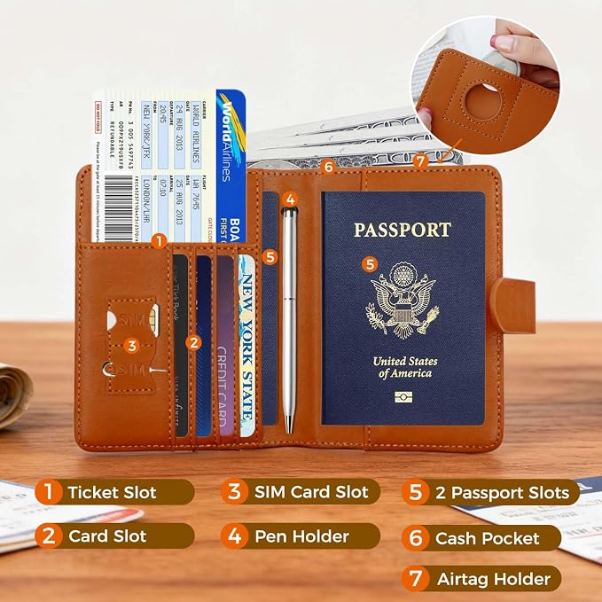 Melsbrinna Premium Leather Passport Holder Covers Case, Waterproof Rfid - Image 2