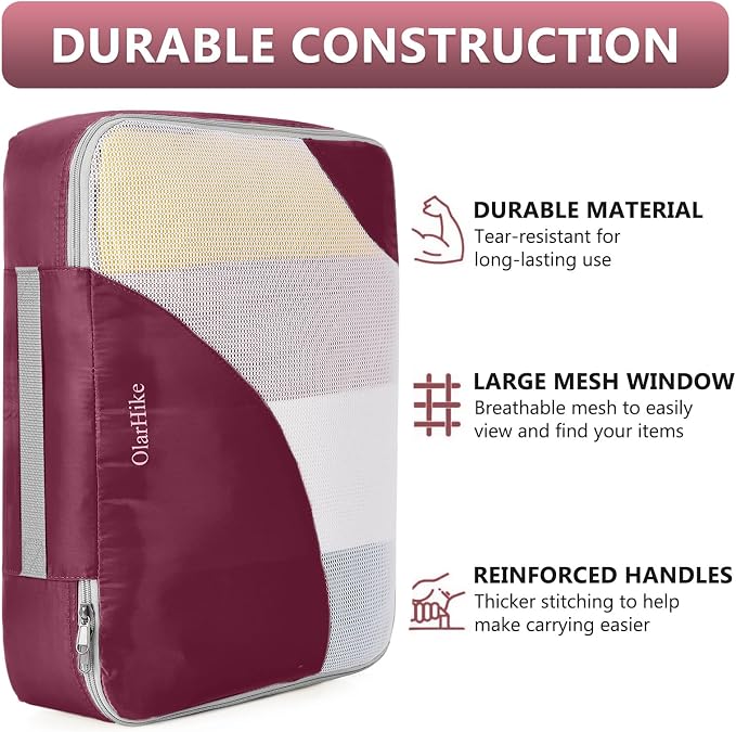 8 Set Packing Cubes for Travel, Gifts for Women Mom, Anti-Tearing Suitcase - Image 4