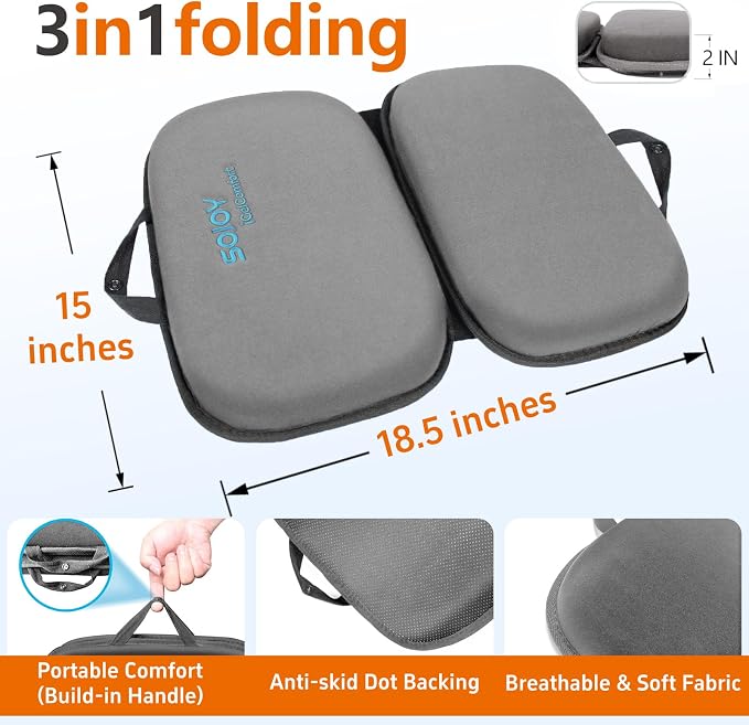 Sojoy iGelComfort 3-in-1 Foldable Gel & Memory Foam Travel Seat Cushion – US - Image 3