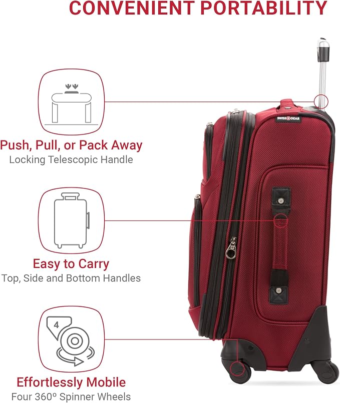 SwissGear Sion Softside Expandable Luggage, Carry-On 21-Inch - Image 2