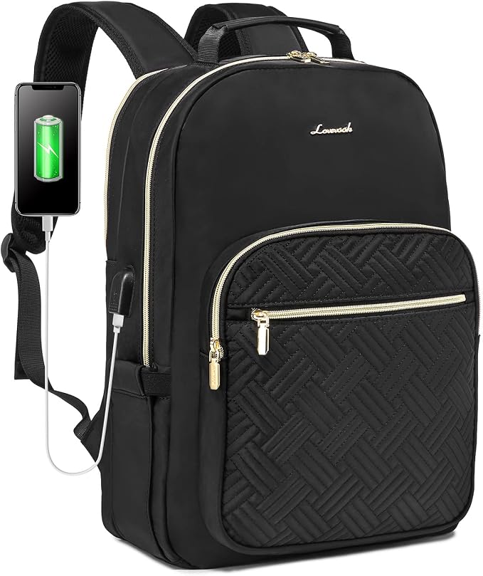 LOVEVOOK Laptop Backpack for Women, Stylish Quilted Backpacks Purse for by LOVEVOOK