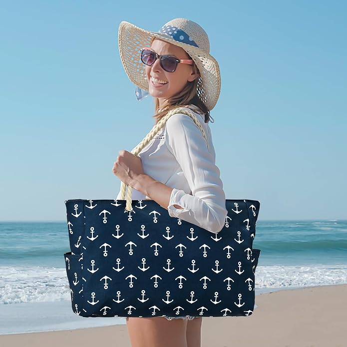 Becokan Beach Bag Large Beach Tote Bag - Image 6