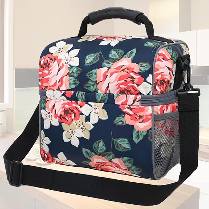 FlowFly Double Layer Cooler Insulated Lunch Bag Adult Lunch Box Large Tote Bag - Image 7
