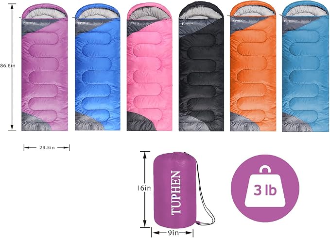 tuphen- Sleeping Bags for Adults Kids Boys Girls Backpacking Hiking Camping - Image 7