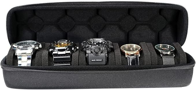 Hard Watch Travel Case, 5 slot Watch Roll Case Storage and Organizer - Image 7