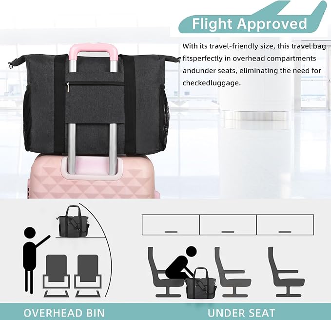 Travel Duffel Bag for Women Men, Sports Tote Gym Bag - Image 3