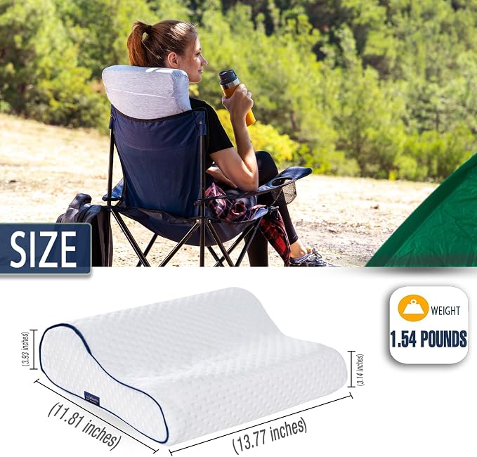 Travel & Camping Comfortable Memory Foam Pillow – Easy to Carry Portable Bag – - Image 2