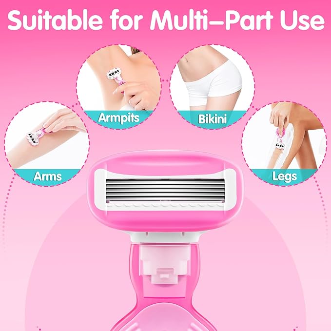 DreamGenius Travel Razors for Women Include 1 Handle and 5 Cartridges, Extra - Image 6