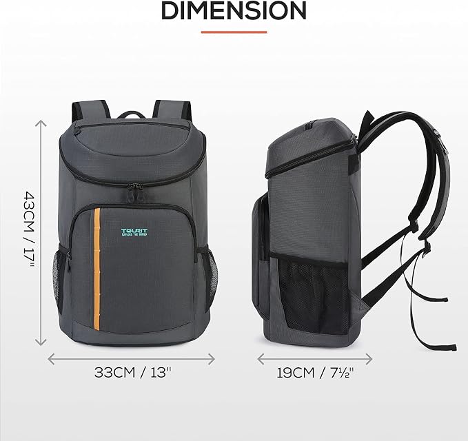TOURIT Cooler Backpack 30 Cans Lightweight Insulated Backpack Cooler Leak-Proof - Image 2
