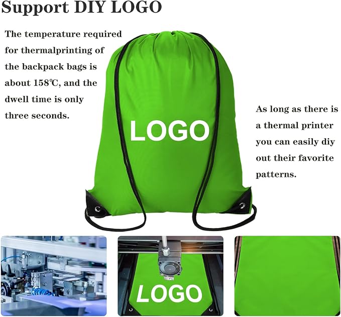 60 Pieces Drawstring Backpack Bags Sports Sackpack Bulk Cinch Gym Bag - Image 5