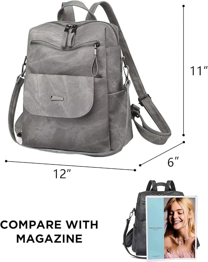 PU Leather Backpack Purse for Women Fashion Multipurpose Design Handbag Ladies - Image 2