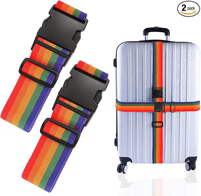 2Pcs Luggage Straps for Suitcase Travel Accessories TSA Approved, 80In Long by Ajmyonsp
