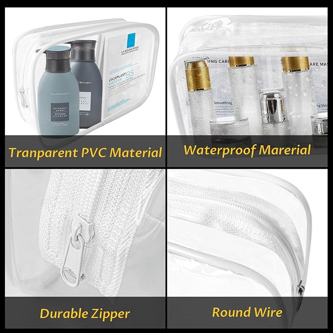 16 Pieces Clear Makeup Bags Bulk, TSA Approved Toiletry Bag - Image 4