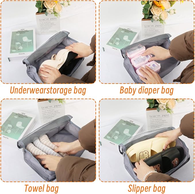12 Pcs Packing Cubes Luggage Organizers Small Mesh Clothing Underwear Bag - Image 6