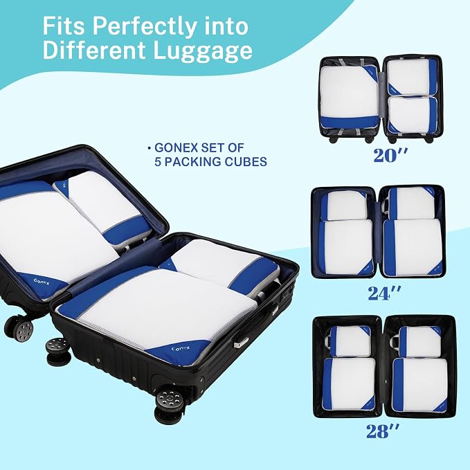 Compression Packing Cubes, Gonex Extensible Storage Mesh Bags Organizers - Image 5