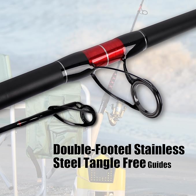 Fiblink Surf Spinning Fishing Rod 2-Piece/3-Piece Carbon Fiber Travel Fishing - Image 2