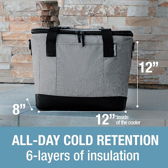CleverMade Collapsible Insulated Cooler Bag – Leakproof Soft Folding Cooler - Image 4