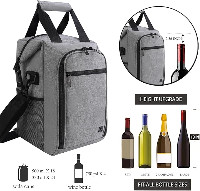 ALLCAMP 4 Bottle Wine Gift Bag - Image 3