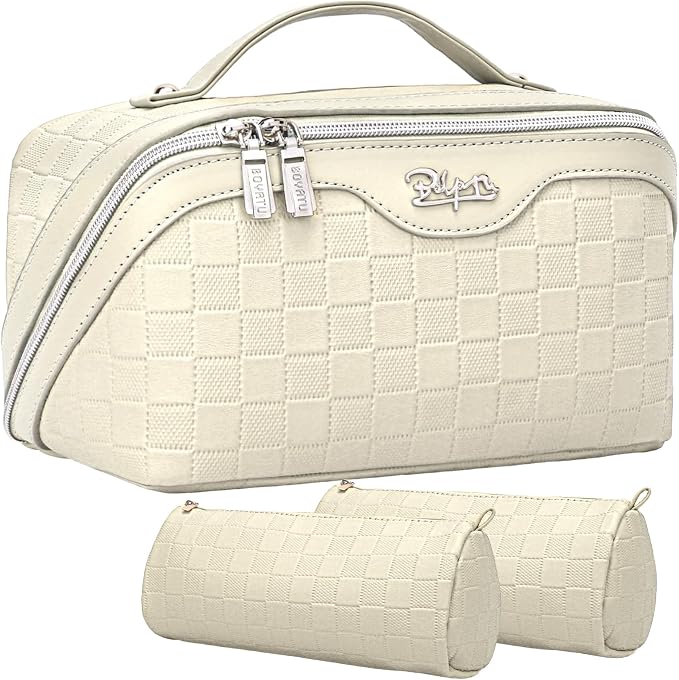 Travel Makeup Bag Organizer Cosmetic Bag: 3 Pcs Set Make up Bags by BOYATU