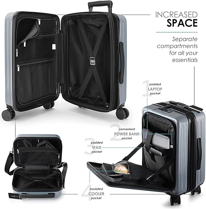 Hard Shell Luggage Sets with Spinner Wheels 4 Piece, Expandable Large Suitcases - Image 5