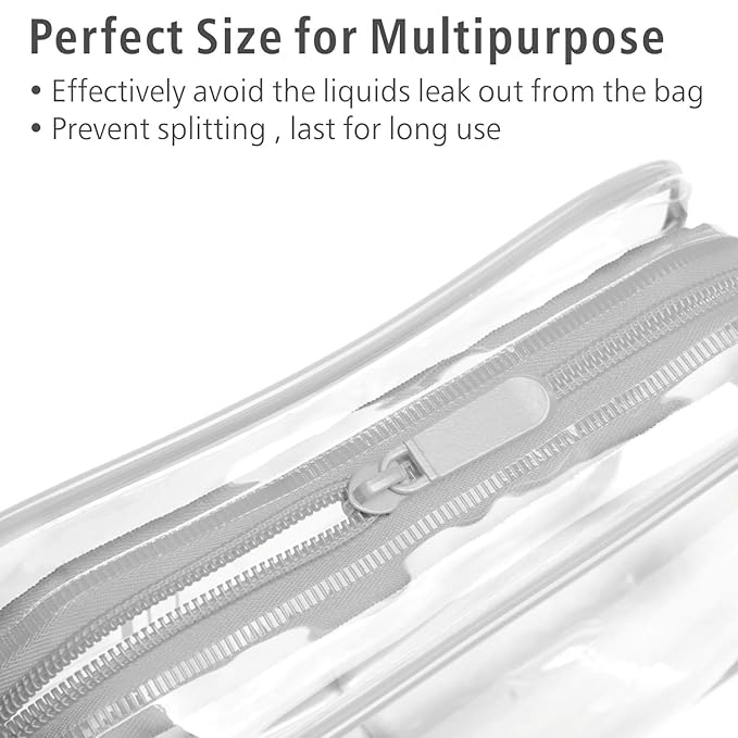 PACKISM Clear Makeup Bag, Waterproof TSA Approved Toiletry Bag Quart Size Bag - Image 5