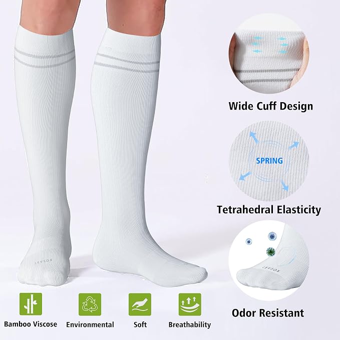 LEVSOX Compression Socks for Pregnant Women 20-30 mmHg Knee High Cute Funny - Image 3